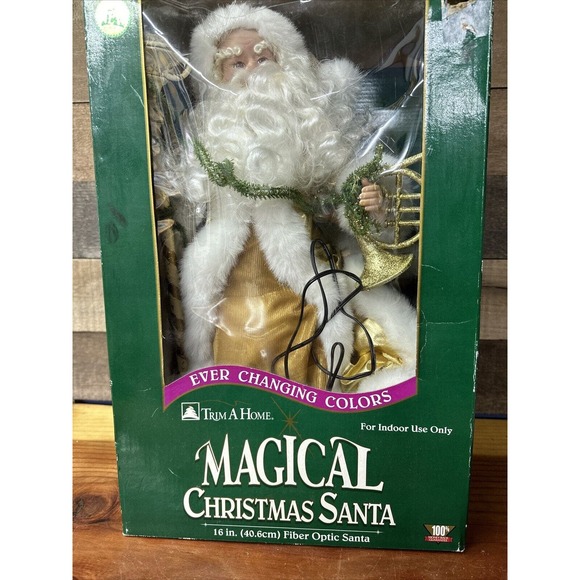 Vintage Christmas Trim A Home Magical Christmas Santa w/ Box Fiber Optic Santa - Picture 12 of 13